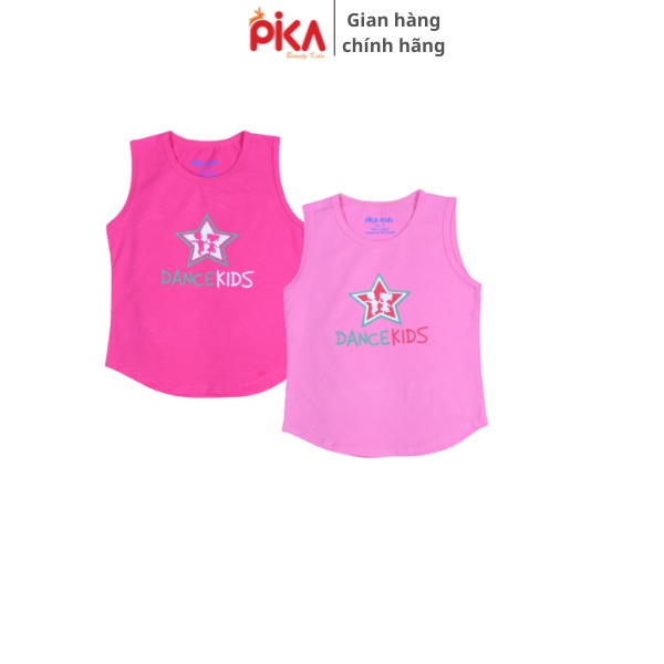 Áo thun ba lỗ cho bé gái -Pika  kids - in sao chất liệu cotton -Quần áo trẻ em từ 10-25kg