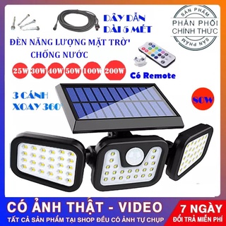 Đèn Năng Lượng Mặt Trời JD-2656A 3D 3 Bóng 126 led  Cảm Biến Chuyển Động 138 Led Kèm Điều Khiển