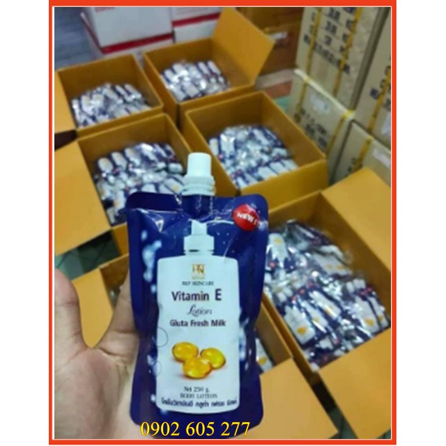 [hàng chính hãng] Sữa dưỡng thể Vitamin E Gluta Fresh Milk Thái Lan dưỡng trắng & làm mịn màng da 250ml | BigBuy360 - bigbuy360.vn
