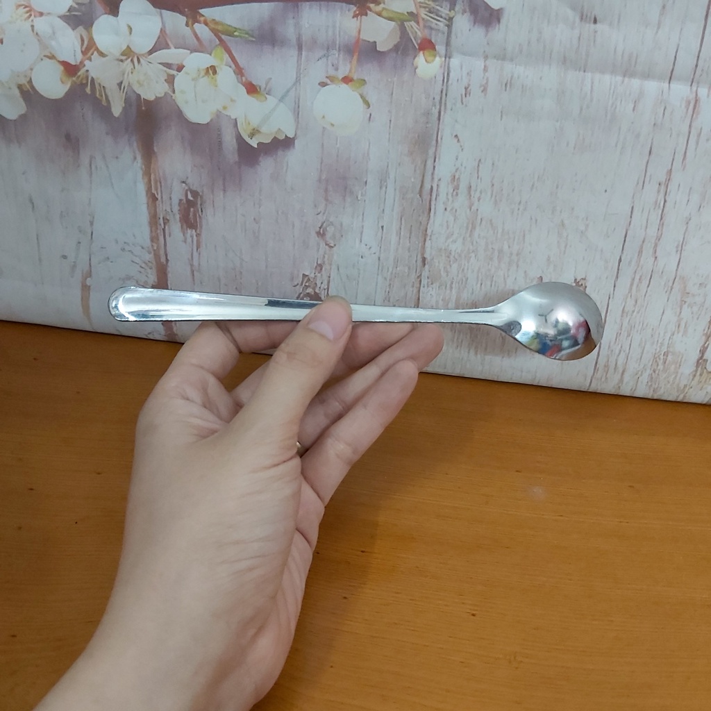 Thìa pha sinh tố inox 304 cán dài sáng đẹp