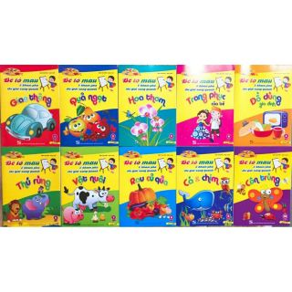 Combo 1 Hộp bút sáp 12 màu + 10 tập tranh tô màu các chủ đề