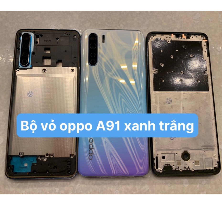 Bộ vỏ điện thoại oppo A91 gồm lưng, sườn, phím, kính camera