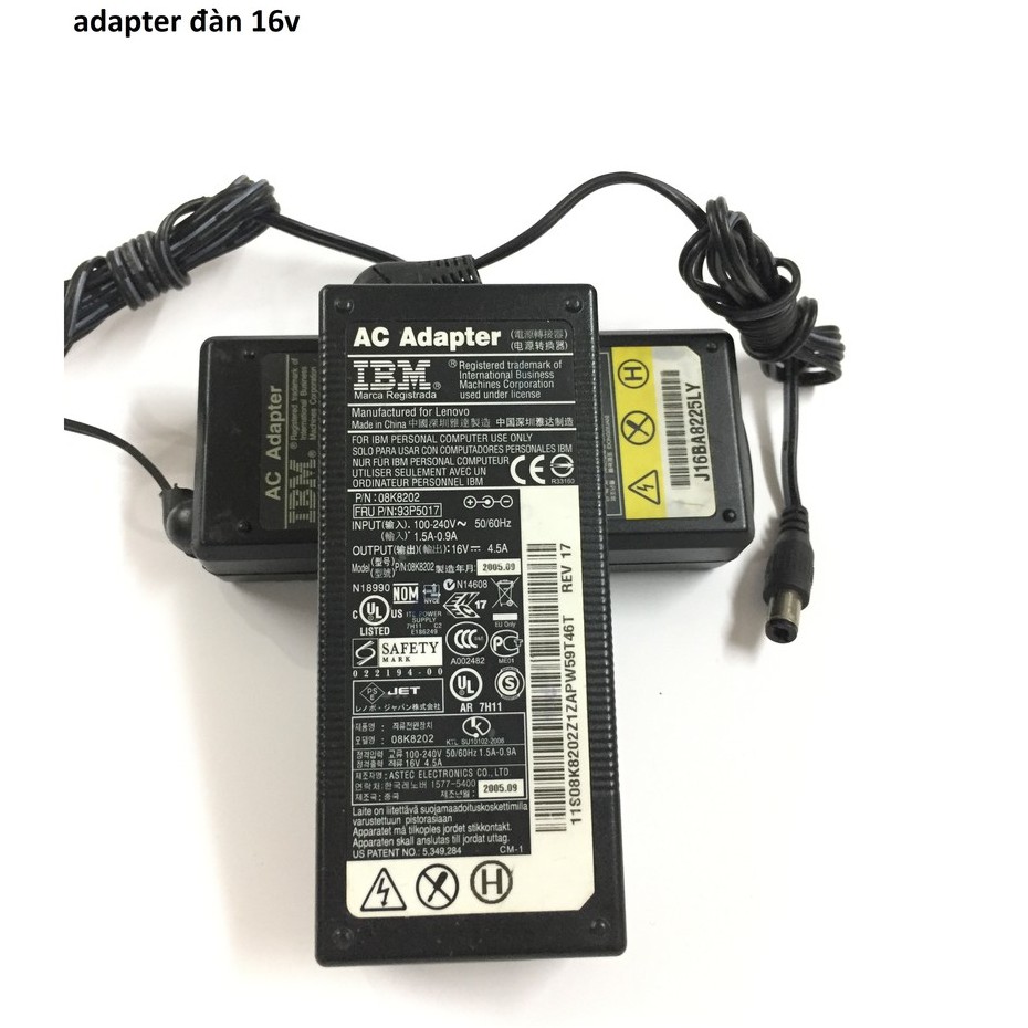 🌟CHÍNH HÃNG🌟 Adapter nguồn IBM đàn Organ Yamaha 16V 4.5A S500 S550 theo máy đã qua sử dụng + dây nguồn