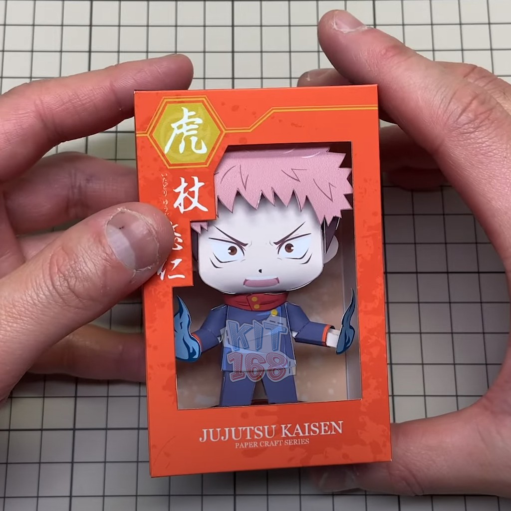 Mô hình giấy Anime Chibi Yuji Itadori - Jujutsu Kaisen + kit mô hình hộp trang trí