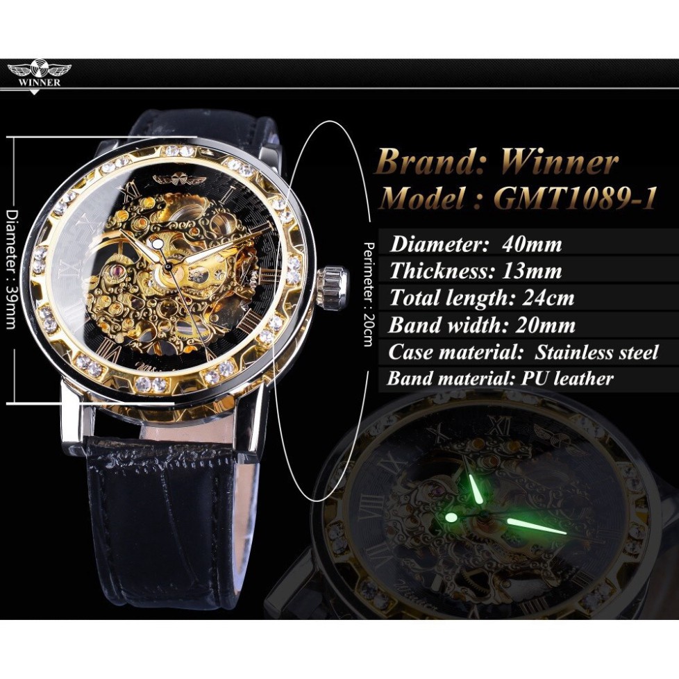 ĐỒNG HỒ CƠ NAM AUTOMATIC WINNER DÂY DA CAO CẤP