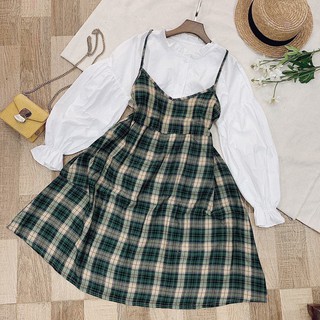 SET ÁO KÈM ĐẦM YẾM CARO