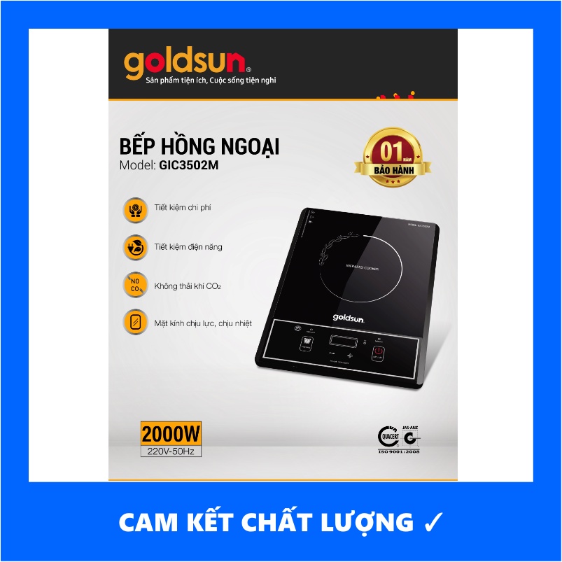 Bếp hồng ngoại đơn Goldsun GIC3502- Bảo hành 12 tháng