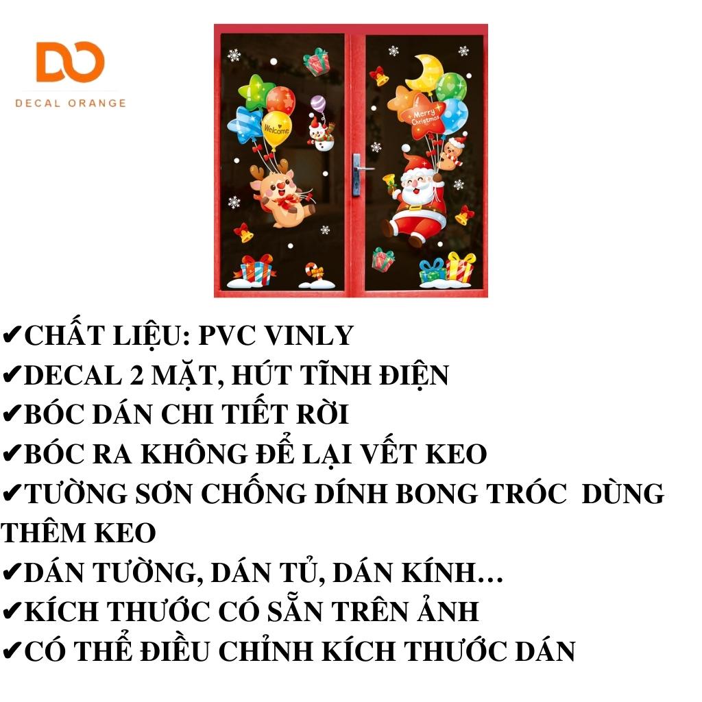 Decal noel dán tường dán kính, 2 mặt màu, hút tĩnh điện trang trí cửa hàng, văn phòng | BigBuy360 - bigbuy360.vn