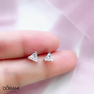 Bông tai bạc biểu tượng hình tam giác, bông tai unisex, bông tai nam nữ, bông tai hình học dễ thương