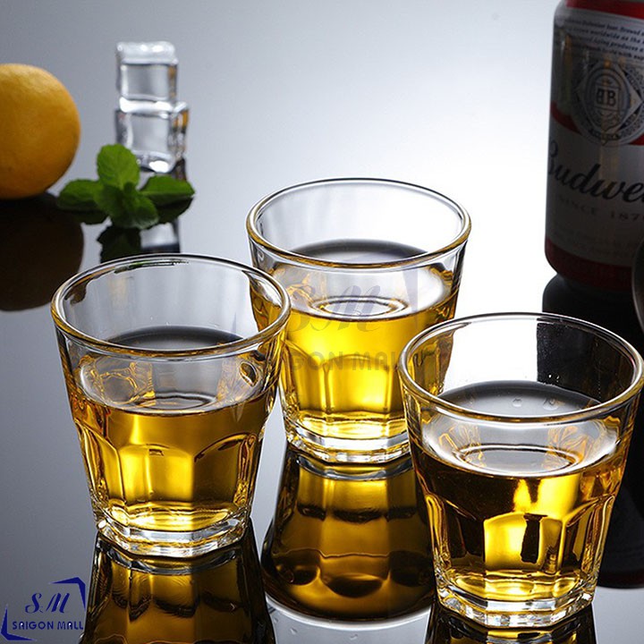 Bộ 12 cái ly thủy tinh 8 góc LÙN KH389 uống trà đá