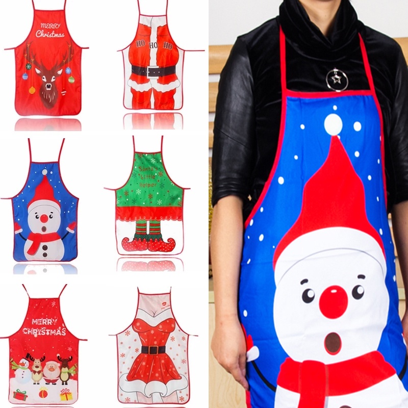 Tạp dề in hình ông già Noel vui nhộn cho tiệc năm mới
