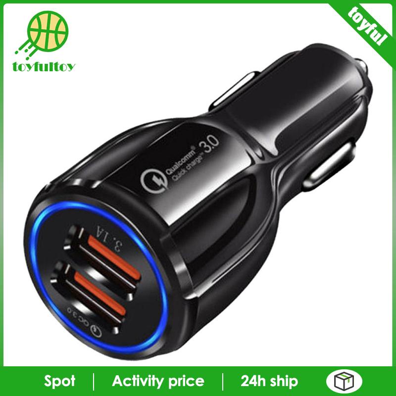 Cục Sạc USB Kép 5V 3.1A Màu Đen Chuyên Dụng Cho Xe Hơi Xe Máy