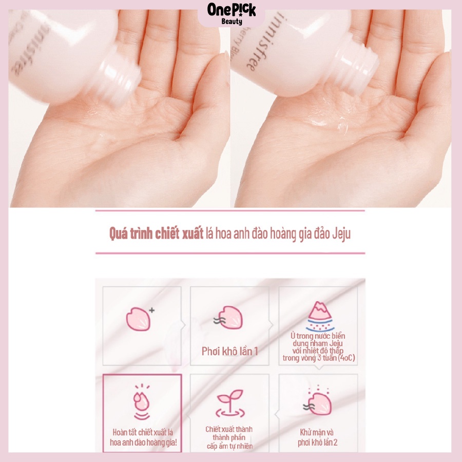 OnePick) Nước hoa hồng dưỡng ẩm, giúp da rạng rỡ,  dành cho da dầu và da hỗn hợp [Innisfree Cherry Blossom Moisturizing Skin 200ml]