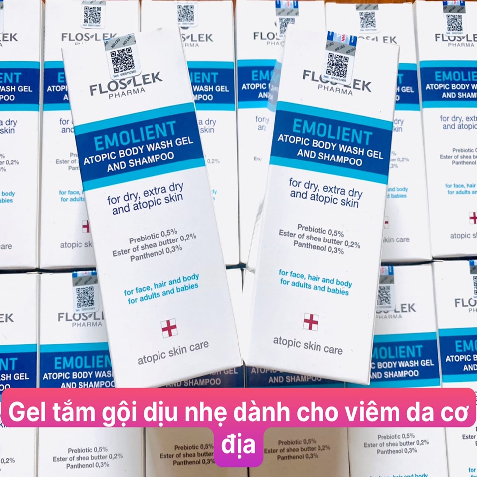 ✅ Gel Tắm Gội Dịu Nhẹ Cho Viêm Da Cơ Địa Emolient Atopic Body Wash Gel And Shampoo Floslek 150ml