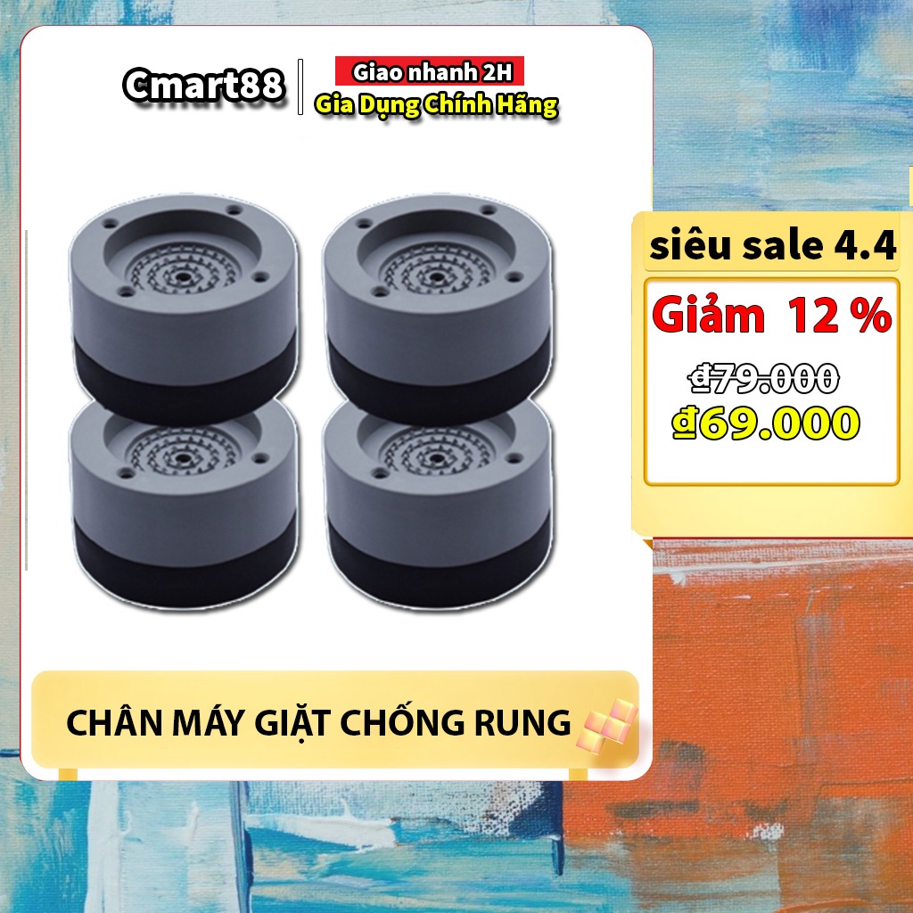 Chân máy giặt chống rung, chân chống rung cao cấp, dùng cho mọi loại máy giặt, tủ lạnh, bàn, ghế an toàn tiện lợi