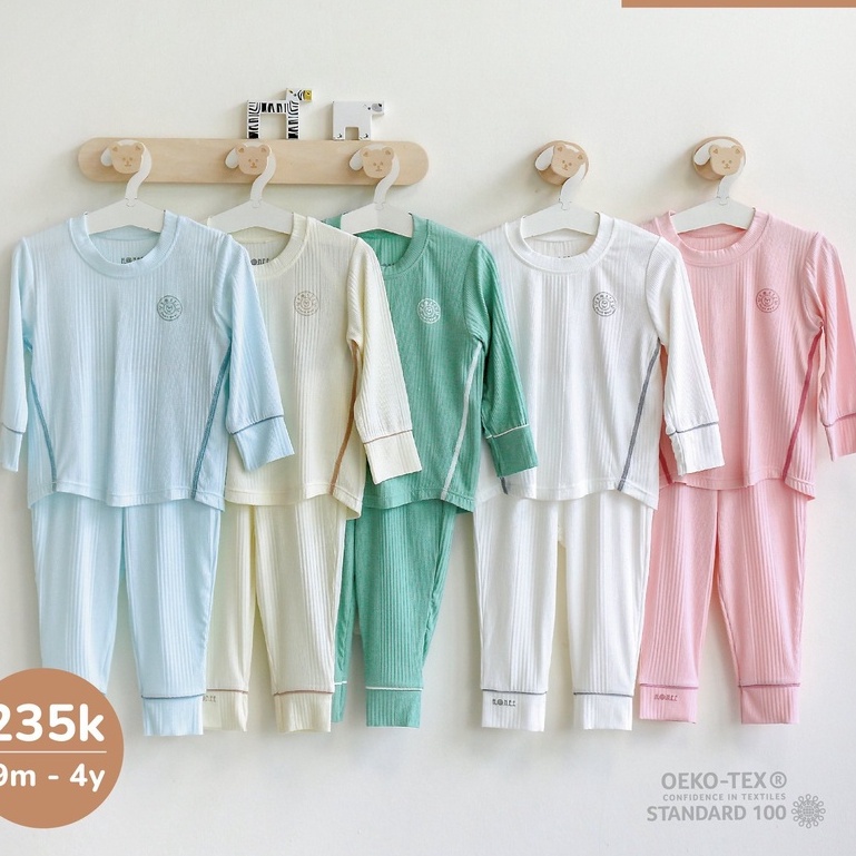 Bộ dài tay Modal Organic Hrnee cho bé 9m - 4Y