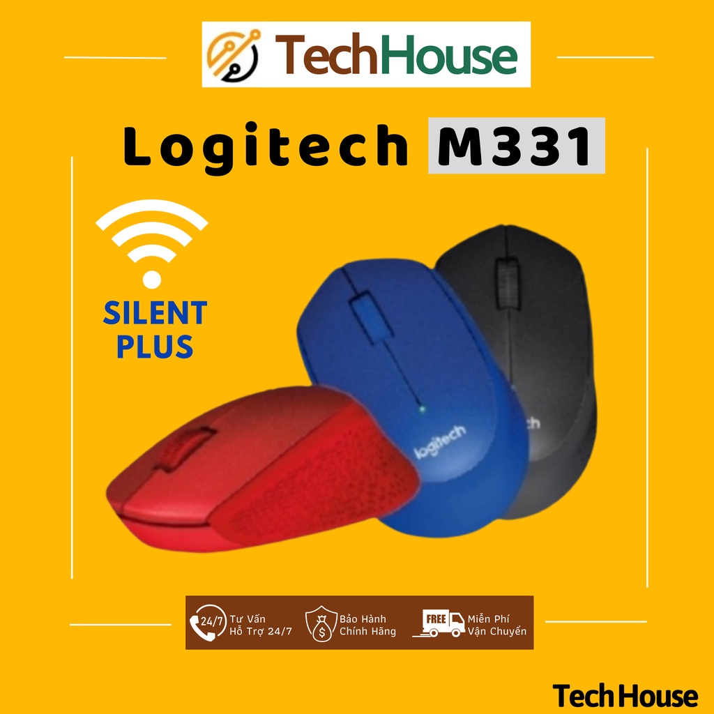Chuột Máy Tính Không Dây Logitech M331 Silent Plus - Chống Ồn - Bảo Hành Chính Hãng 12 Tháng