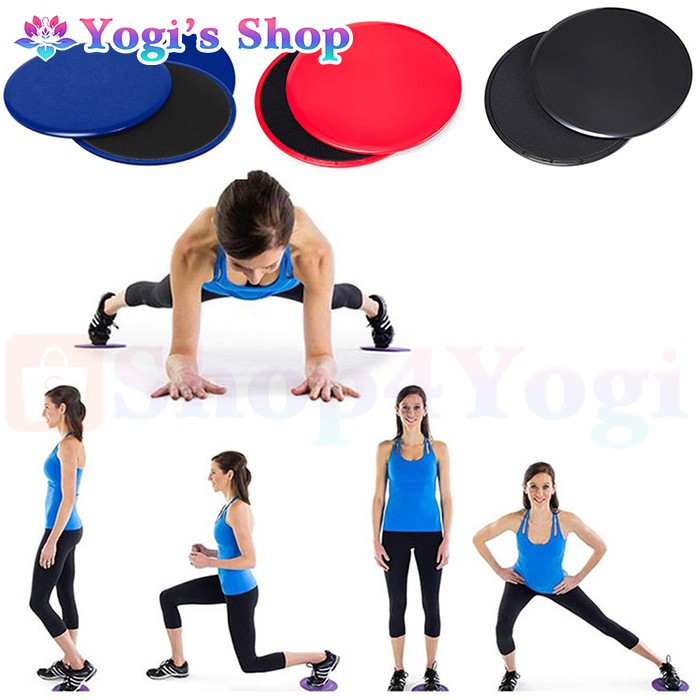 Đĩa trượt hỗ trợ tập Yoga và GYM | 1 Cặp Đĩa Tròn 18x18cm, Chất Liệu nhựa ABS và xốp