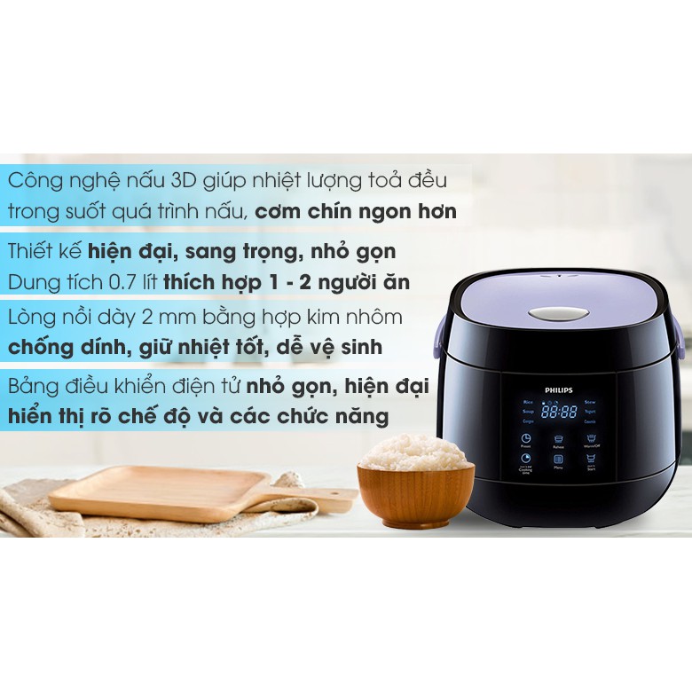 NỒI CƠM ĐIỆN TỬ PHILIPS HD3060 - Hàng Chính Hãng