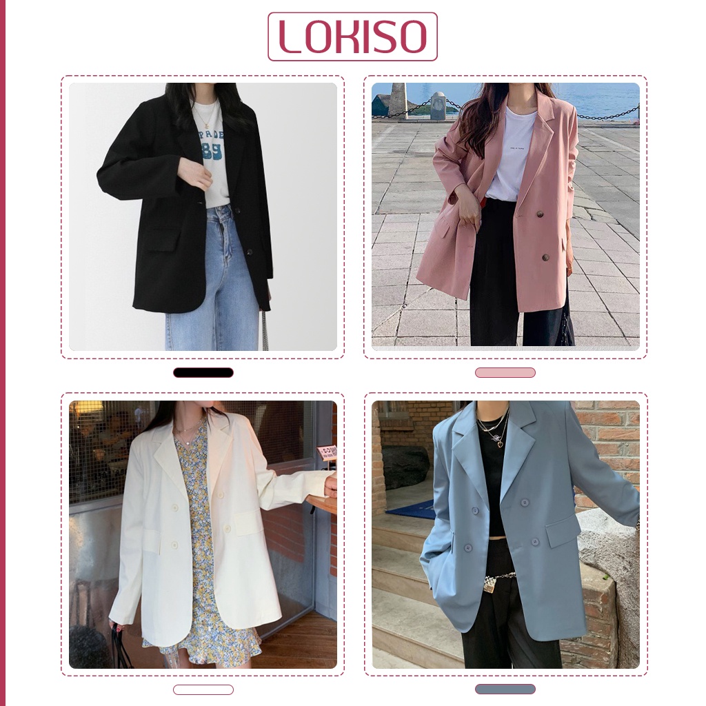 Áo blazer nữ tay dài dáng rộng công sở ulzzang bigsize LOKISO AK08 | BigBuy360 - bigbuy360.vn