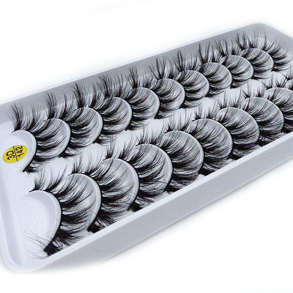 Set 10 Cặp Lông Mi Giả SKONHED Dày Dặn Tạo Hiệu Ứng Trang Điểm 3D Cho Nữ