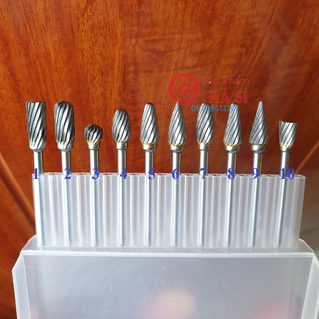 Mũi mài hợp kim cán 3x6mm - mũi phá gỗ dọc đơn cán 3mm - mũi doa hợp kim ❤️freeship❤️