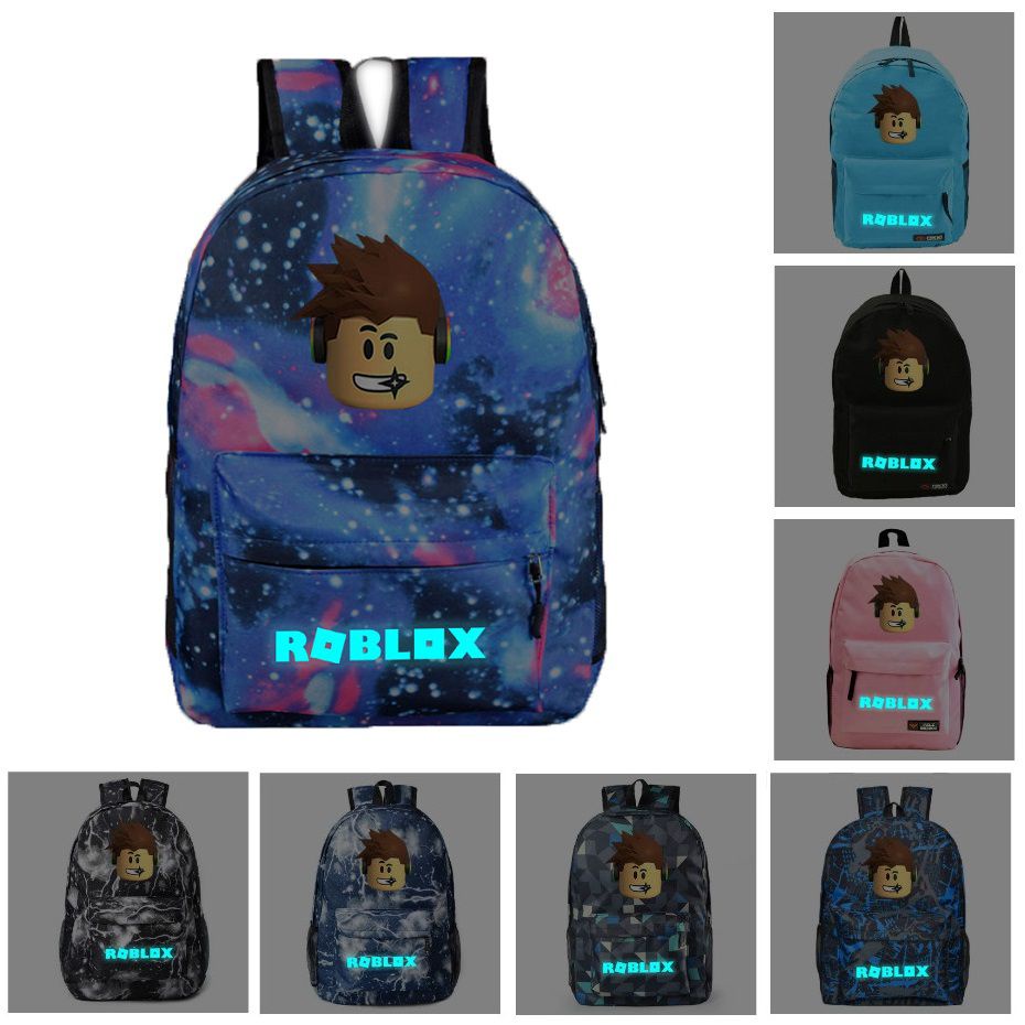 Ba Lô Vải Canvas Dạ Quang In Hình Roblox