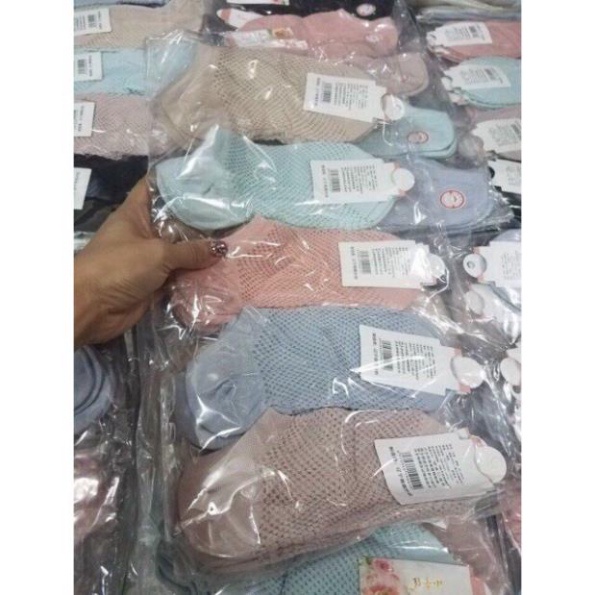 Tất lưới nữ cổ ngắn thông hơi siêu mát nhiều màu pastel [MEOW Corset]