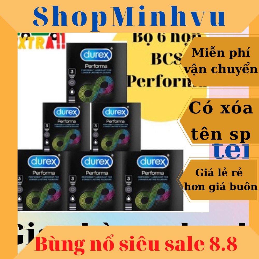 Bộ 06 hộp Bao Cao Su Durex Performa 1 Hộp 3 bao kéo dài thời gian