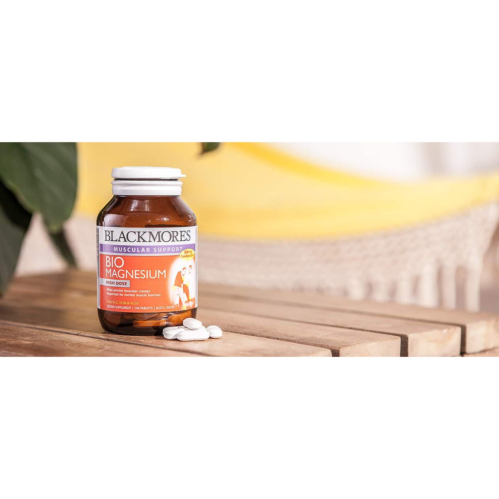Viên uống hỗ trợ cơ bắp, ngăn chuột rút dành cho cả nam &amp; nữ Blackmores Bio Magnesium 100 viên