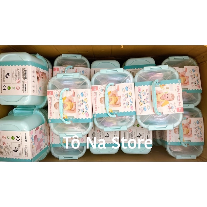 Bộ gặm nướu Baby Rattle màu xanh mới