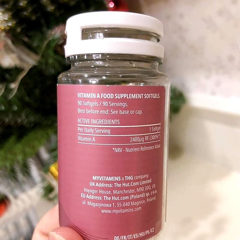 Viên uống Retinol Myvitamins UK 90 viên ,giảm lão hóa giúp đẹp da