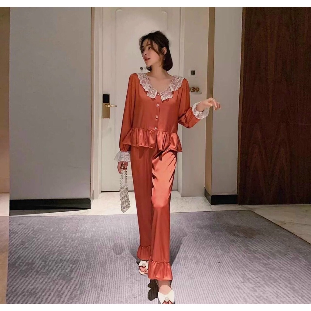 BỘ LỤA TAY DÀI VIỀN BÈO MIEMMOC HÀNG CÓ SẴN