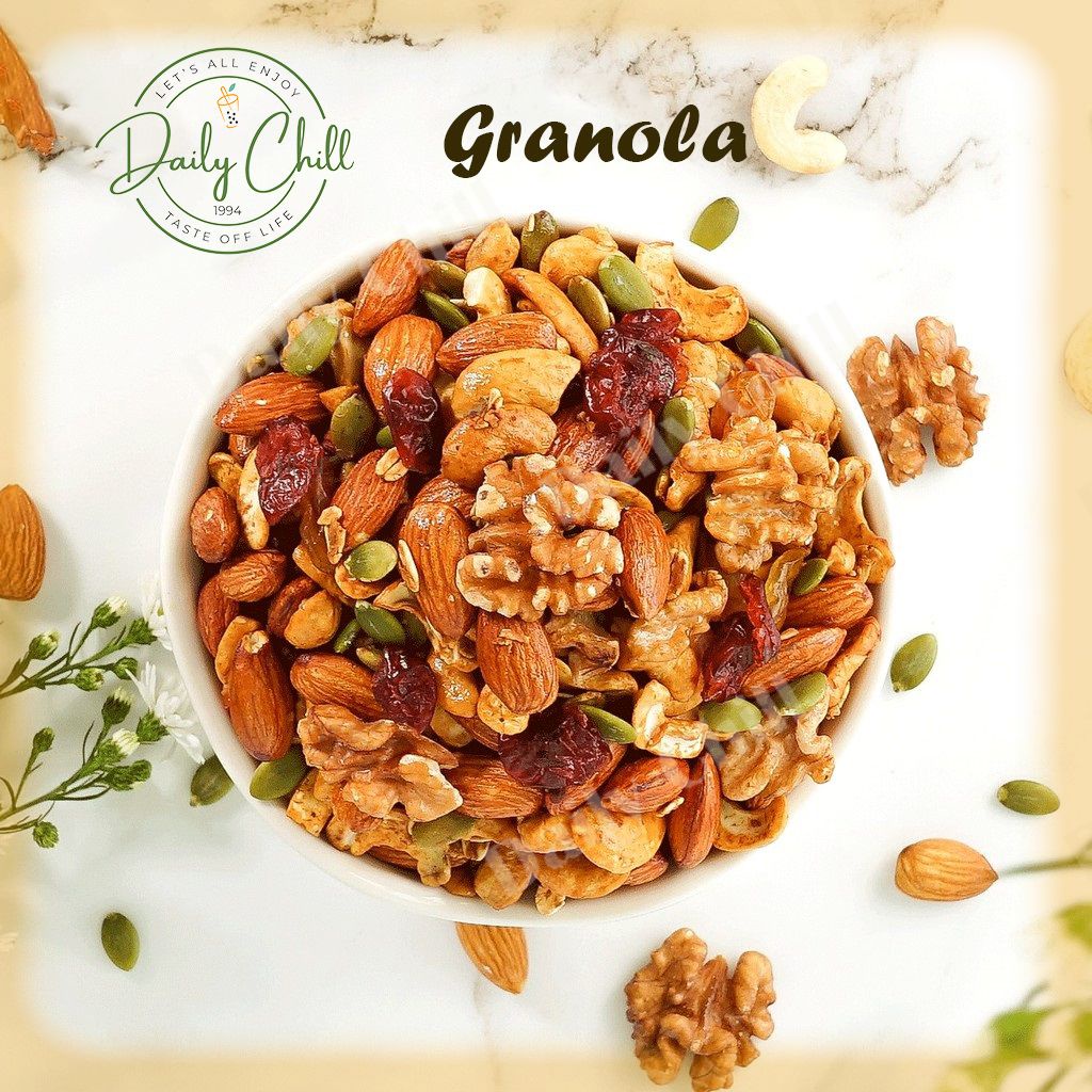 Granola siêu Hạt - Daily Chill 500gr, Hạt Dinh Dưỡng, Ngũ Cốc Ăn Kiêng Cao Cấp