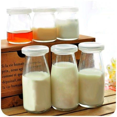 Lọ thủy tinh làm pudding, sữa chua cao nắp nhựa 200ml