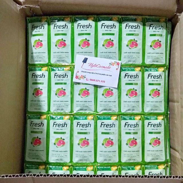 (BÁN SỈ) 1 thùng dầu gội fresh tinh dầu bưởi 60 dây ×12 gói