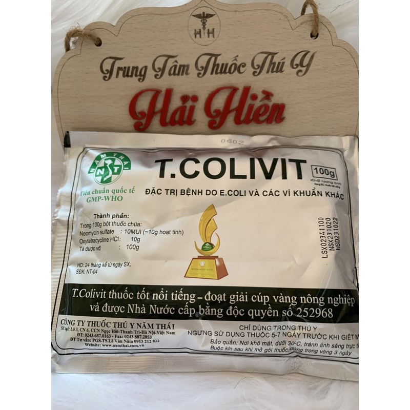 100g T COLIVIT - chuyên dùng cho ong, tằm, chim câu, chim cút, đà điểu, gà, vịt, ngan, chó, heo, trâu, bò, dê, cừu
