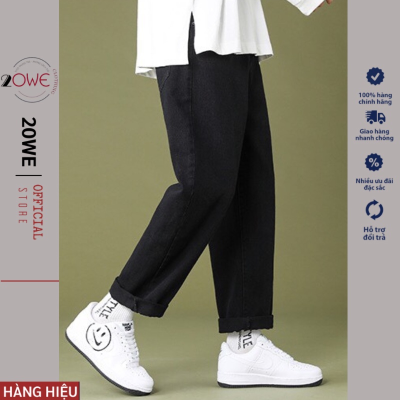 Quần Jean Baggy Đen Trơn Ống Suông Rộng Nữ Chất Liệu Cao Cấp Style Hàn Quốc, quần bò ống rộng nữ 2022 | WebRaoVat - webraovat.net.vn