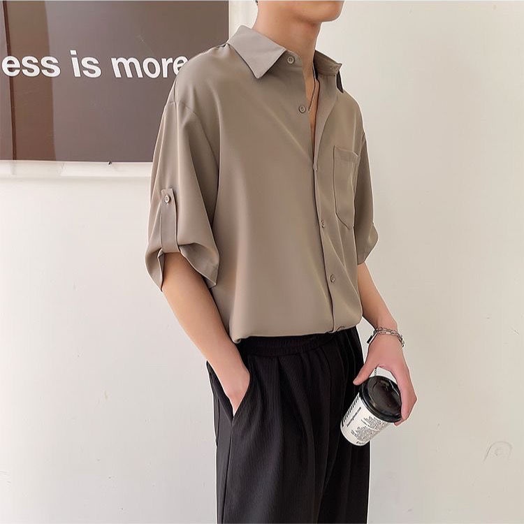 Áo Sơ Mi Ngắn Tay Dáng Rộng Thời Trang Mùa Hè Dành Cho Nam