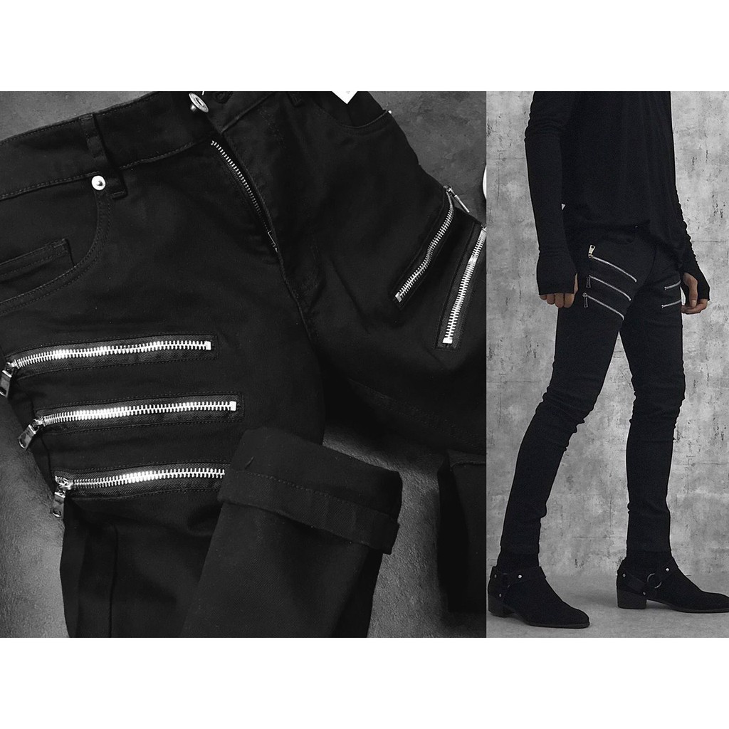 Quần Jean Topmen 5 Zip Đen, Quần Bò Nam Cao Cấp