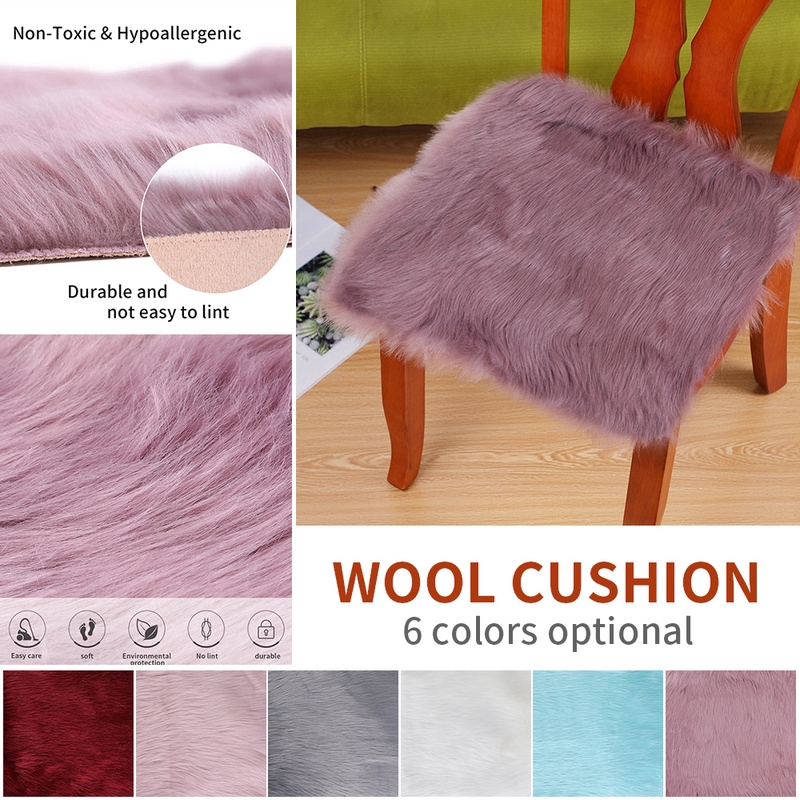 Thảm Lông Cừu Nhân Tạo Hình Vuông 40x40cm