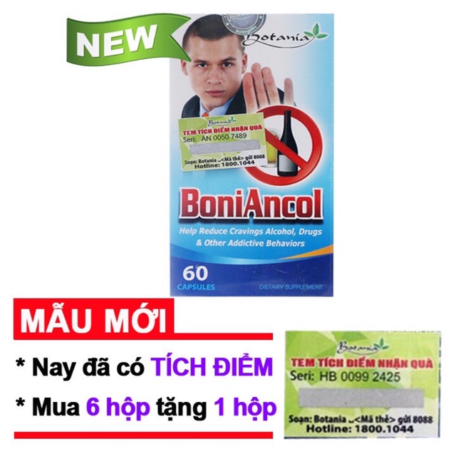 💖 [6 TẶNG 1] BONIANCOL 60V – GIÚP GIẢI RƯỢU BIA, CAI RƯỢU BIA, BẢO VỆ GAN THẬN