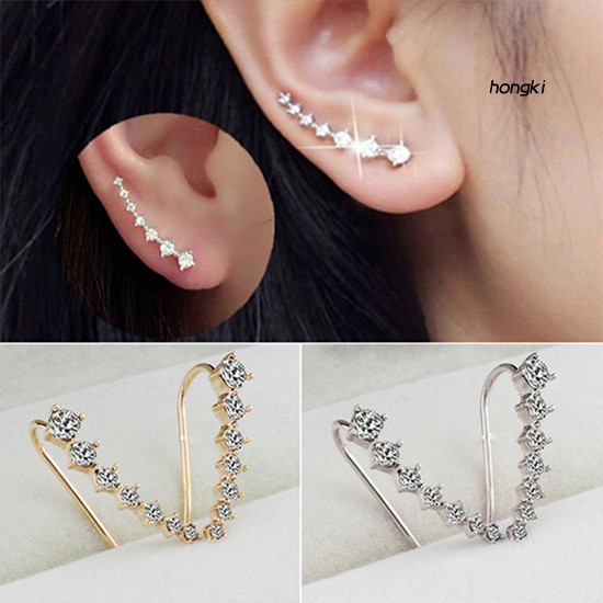 Khuyên vành tai đính đá nhân tạo Zircon dành cho nữ