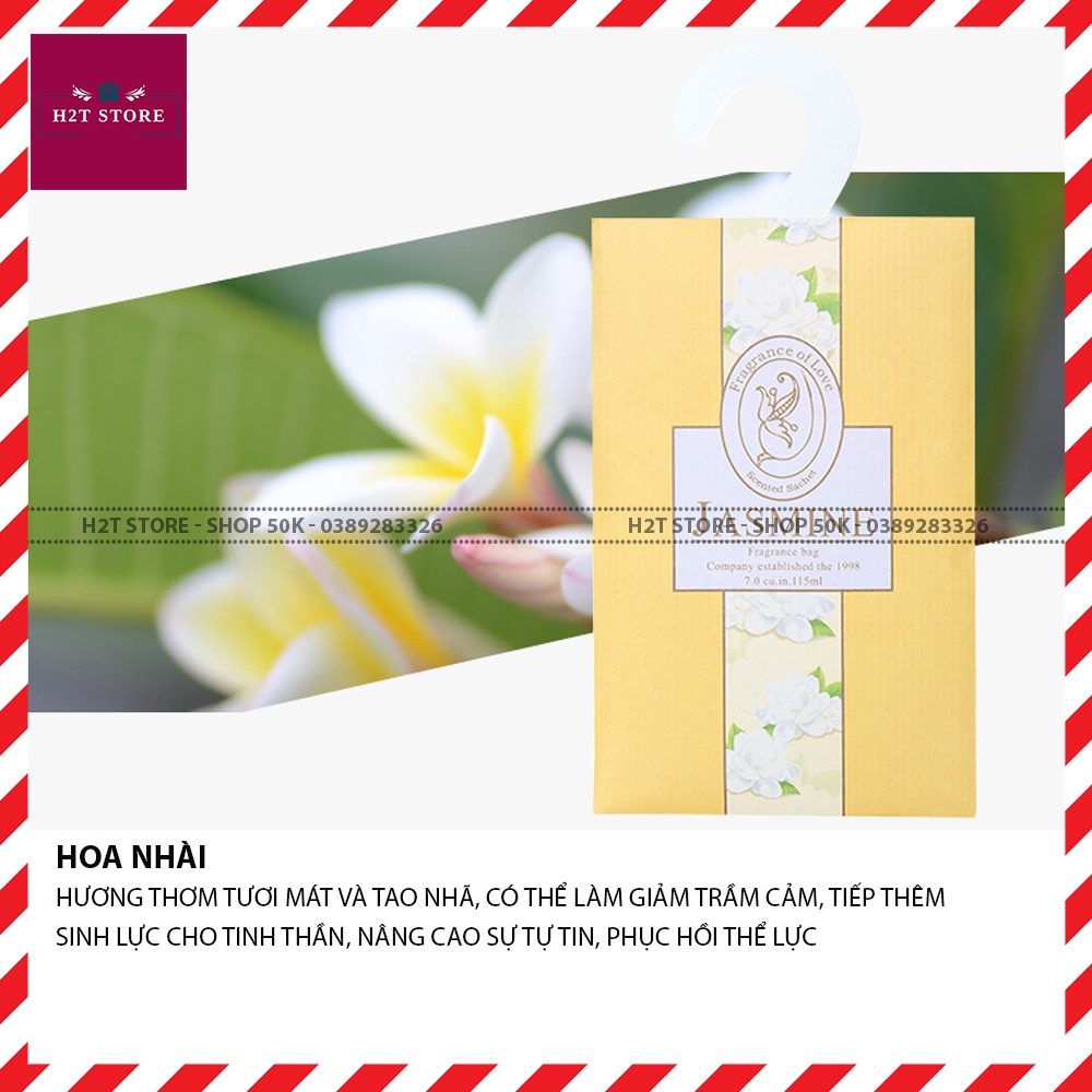 Túi thơm để tủ quần áo để phòng hương thảo mộc được chọn mùi kích thước 12x18cm có móc treo