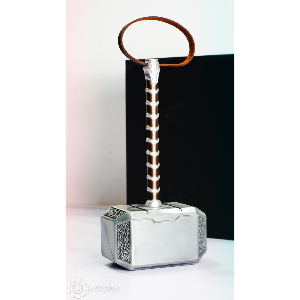 Búa Thor kim loại tỉ lệ 1/4 màu bạc đồ cosplay marvel