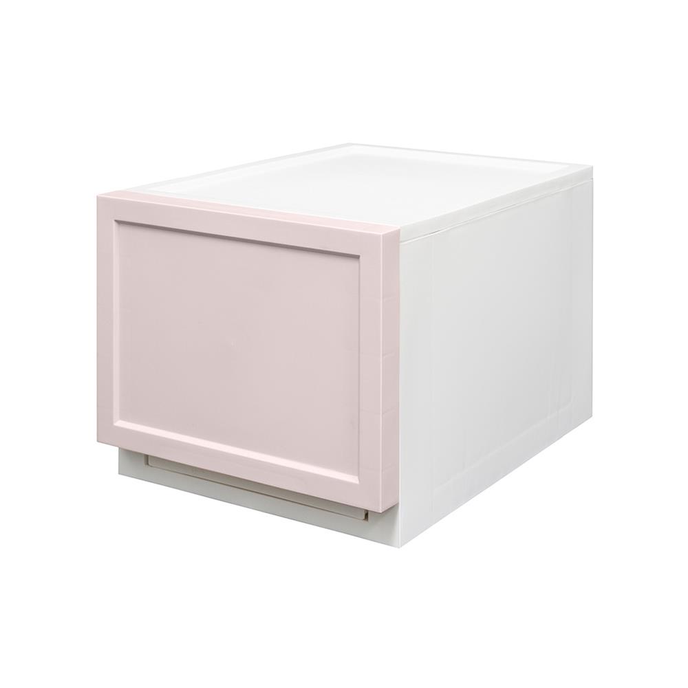 HomeBase STACKO Hộp nhựa đa năng ECO dạng ngăn kéo có thể xếp chồng Thái Lan W28.5xH25xD40.5 màu hồng Pastel