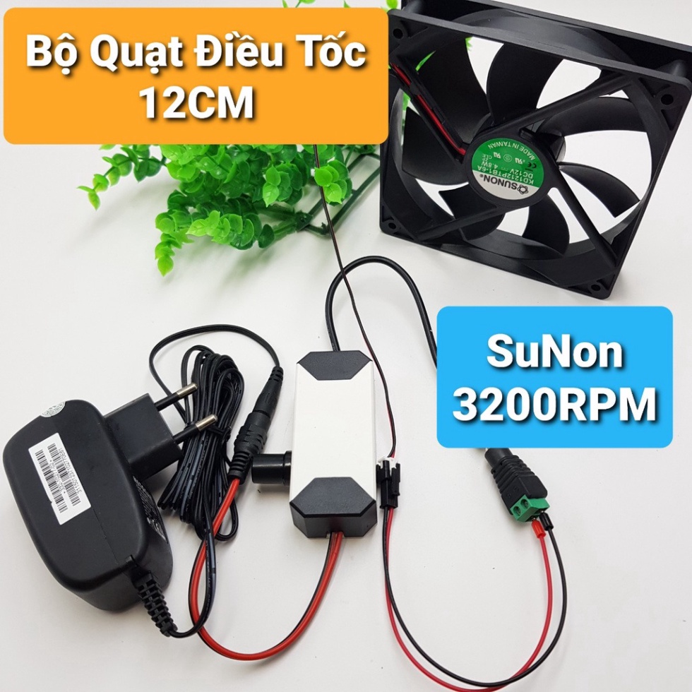 Bộ quạt tản nhiệt hút mùi có điều tốc 12V các kích thước 6CM 8CM 9CM 12CM Quạt an toàn tiện dụng