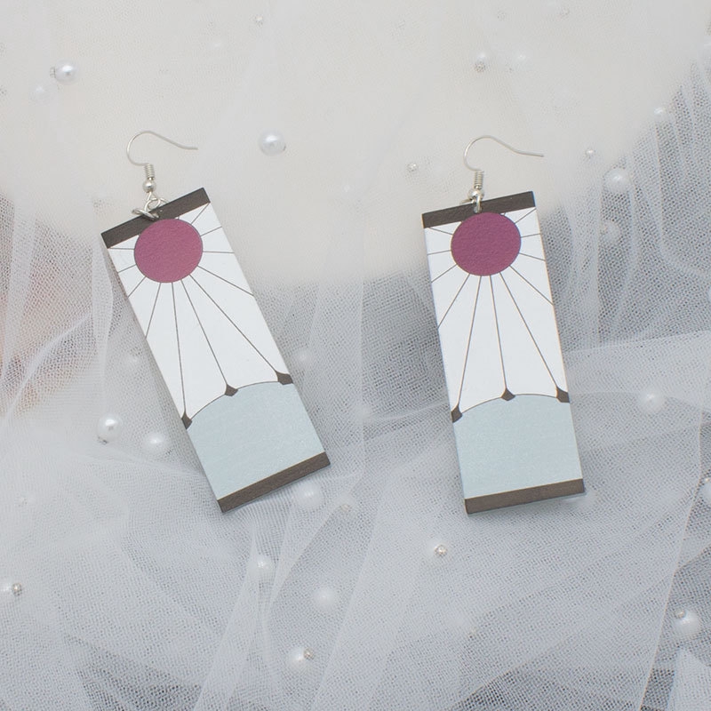 Khuyên Tai Acrylic Họa Tiết Hoạt Hình Ghost Destramen Độc Đáo