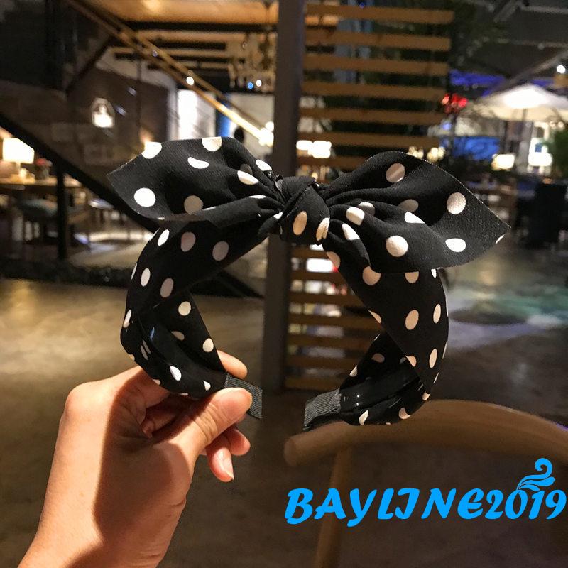 Băng Đô Thắt Nơ Họa Tiết Chấm Bi Dễ Thương Cho Nữ