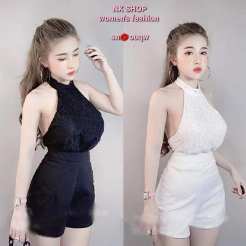 Đồ bay, jumsuit cổ yếm hở lưng